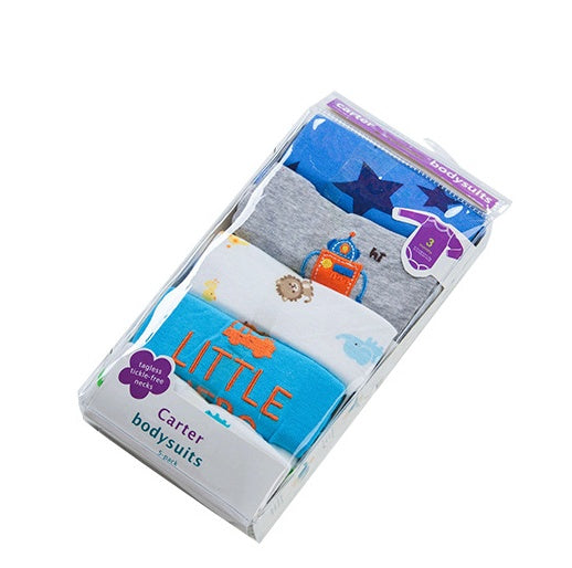 5-Pack Cotton Baby Rompers – Cozy, Cute & Autumn-Ready” - Little Moon