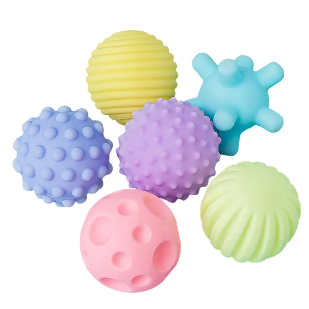 6PCS Soft Sensory Balls for Baby Play & Learning - Little Moon