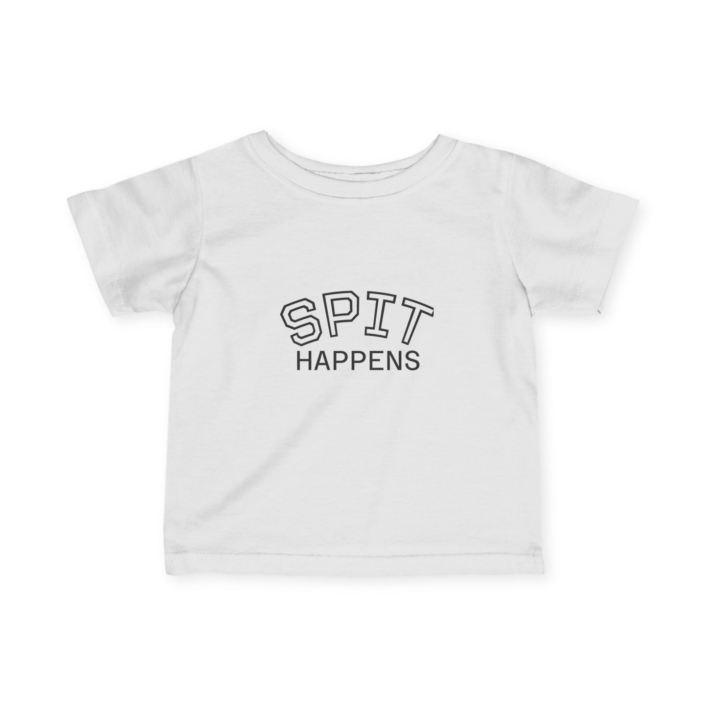 White Spit Happens Funny Baby Tee – Adorable & Comfy! - Little Moon
