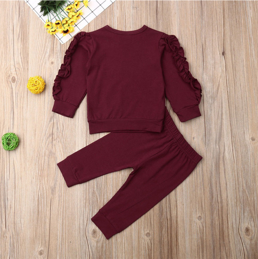 Newborn Ruffle Jumper & Pants Set – Fall Outfit - Little Moon