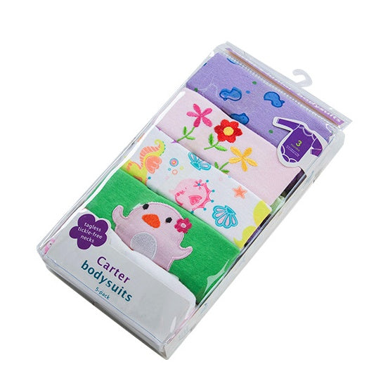 5-Pack Cotton Baby Rompers – Cozy, Cute & Autumn-Ready” - Little Moon