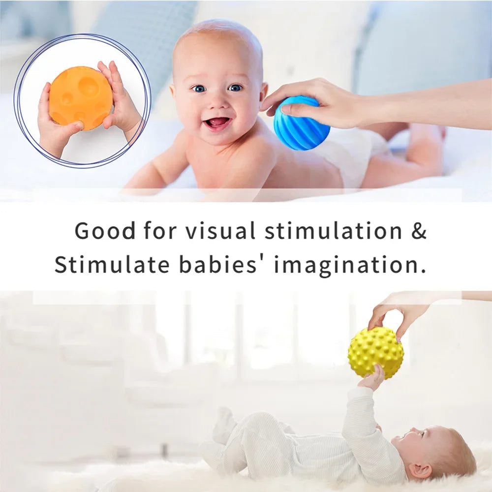 6PCS Soft Sensory Balls for Baby Play & Learning - Little Moon