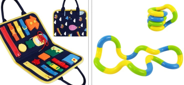 Preschool Busy Book – Buttoning & Sensory Learning - Little Moon